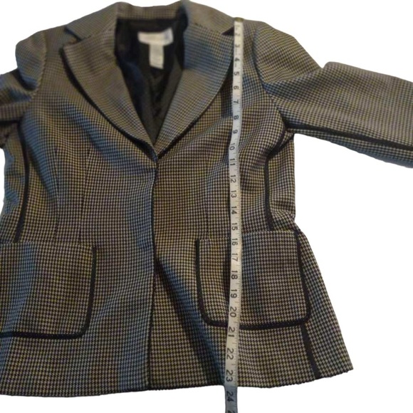 Liz Claiborne Women Grey & Black Houndstooth 2 Button Blazer Sz 6 Career Jacket - Picture 6 of 8